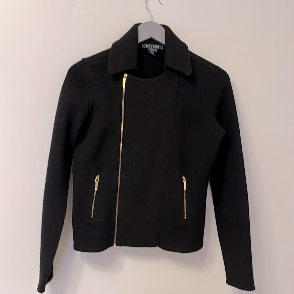 Lauren Ralph Lauren Zipped Lambswool Bomber Jacket, Size S